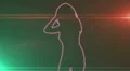 ser-27 - neon outlined gogo dancer silhouette in red with lens flares HD Footage