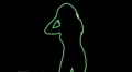 ser-27 - neon outlined gogo dancer silhouette in green HD Footage