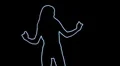 ser-27 - neon outlined gogo dancer silhouette in blue HD Footage
