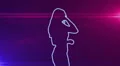 ser-28 - neon outlined gogo dancer silhouette in blue with lens flares HD Footage