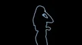 ser-28 - neon outlined gogo dancer silhouette in blue HD Footage