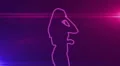 ser-28 - neon outlined gogo dancer silhouette in pink with lens flares HD Footage