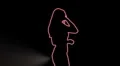 ser-28 - neon outlined gogo dancer silhouette in red with light rays HD Footage