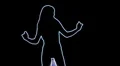 ser-28 - neon outlined gogo dancer silhouette in blue with light rays HD Footage