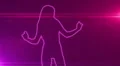 ser-28 - neon outlined gogo dancer silhouette in pink with lens flares HD Footage
