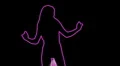 ser-28 - neon outlined gogo dancer silhouette in pink with light rays HD Footage