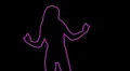 ser-28 - neon outlined gogo dancer silhouette in pink HD Footage