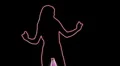 ser-28 - neon outlined gogo dancer silhouette in red with light rays HD Footage