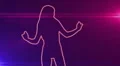 ser-28 - neon outlined gogo dancer silhouette in red with lens flares HD Footage