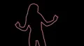 ser-28 - neon outlined gogo dancer silhouette in red HD Footage