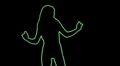 ser-28 - neon outlined gogo dancer silhouette in green HD Footage