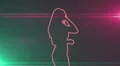 ser-28 - neon outlined gogo dancer silhouette in red with lens flares HD Footage