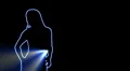 ser-29 - neon outlined gogo dancer silhouette in blue with light rays HD Footage