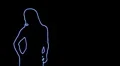 ser-29 - neon outlined gogo dancer silhouette in blue HD Footage