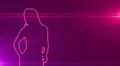 ser-29 - neon outlined gogo dancer silhouette in pink with lens flares HD Footage