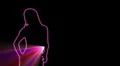ser-29 - neon outlined gogo dancer silhouette in pink with light rays HD Footage