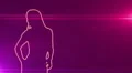 ser-29 - neon outlined gogo dancer silhouette in red with lens flares HD Footage