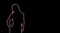 ser-29 - neon outlined gogo dancer silhouette in red HD Footage