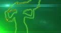 ser-3 - neon outlined gogo dancer silhouette in green with lens flares HD Footage