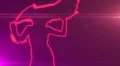 ser-3 - neon outlined gogo dancer silhouette in pink with lens flares HD Footage