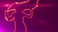 ser-3 - neon outlined gogo dancer silhouette in red with lens flares HD Footage