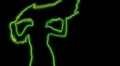 ser-3 - neon outlined gogo dancer silhouette in green with light rays HD Footage
