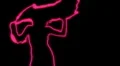 ser-3 - neon outlined gogo dancer silhouette in red with light rays HD Footage