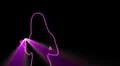 ser-30 - neon outlined gogo dancer silhouette in pink with light rays HD Footage