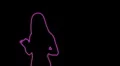 ser-30 - neon outlined gogo dancer silhouette in pink HD Footage