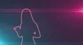 ser-30 - neon outlined gogo dancer silhouette in red with lens flares HD Footage