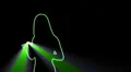ser-30 - neon outlined gogo dancer silhouette in green with light rays HD Footage