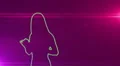 ser-30 - neon outlined gogo dancer silhouette in green with lens flares HD Footage