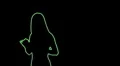 ser-30 - neon outlined gogo dancer silhouette in green HD Footage