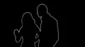 ser-31 - Neon silhouette dance couple master with alpha channel for colorizing HD Footage