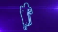 ser-4 - neon outlined gogo dancer silhouette in blue with lens flares HD Footage