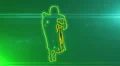 ser-4 - neon outlined gogo dancer silhouette in green with lens flares HD Footage