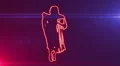 ser-4 - neon outlined gogo dancer silhouette in red with lens flares HD Footage