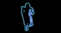 ser-4 - neon outlined gogo dancer silhouette in blue with light rays HD Footage