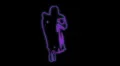 ser-4 - neon outlined gogo dancer silhouette in pink with lightrays HD Footage