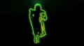 ser-4 - neon outlined gogo dancer silhouette in green with light rays HD Footage