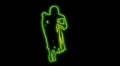 ser-4 - neon outlined gogo dancer silhouette in green HD Footage