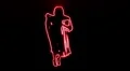 ser-4 - neon outlined gogo dancer silhouette in red with light rays HD Footage
