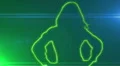 ser-5 - neon outlined gogo dancer silhouette in green with lens flares HD Footage