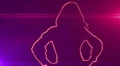 ser-5 - neon outlined gogo dancer silhouette in red with lens flares HD Footage