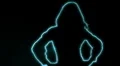ser-5 - neon outlined gogo dancer silhouette in blue with light rays HD Footage