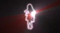ser-6 - neon outlined gogo dancer silhouette in red with light rays HD Footage