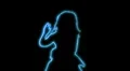 ser-7 - neon outlined gogo dancer silhouette in blue HD Footage