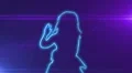 ser-7 - neon outlined gogo dancer silhouette in blue with lens flares HD Footage