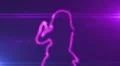 ser-7 - neon outlined gogo dancer silhouette in pink with lens flares HD Footage