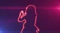 ser-7 - neon outlined gogo dancer silhouette in red with lens flares HD Footage